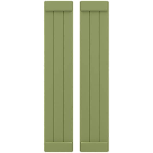 Ekena Millwork Americraft 3-Board Exterior Wood Joined Board-n-Batten Shutters w/ End Batten, ARW103BB311X77MGH, PR ARW103BB311X77MGH - main